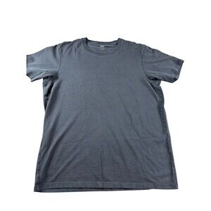 Uniqlo Supima Cotton Shirt Mens M Dark Gray Charcoal Crew Neck Short Sleeve Tee